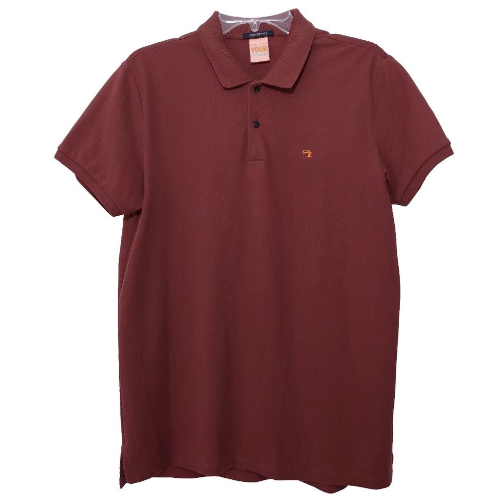 🎃Scotch & Soda Burgundy Short Sleeve Polo Shirt